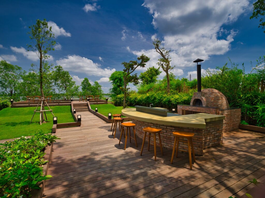 AZCT Mekong Villa Wood Pizza Oven And Deck